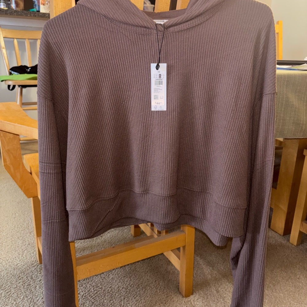 Cozy Ribbed Hoodie in Brown